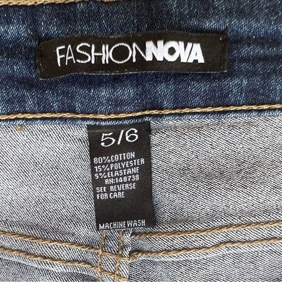 Fashion Nova High Rise Distressed Skinny Jeans 5 6 - Picture 10 of 16